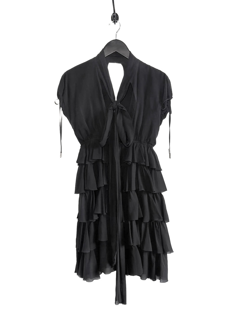 Just Cavalli Black Ruffle Mini Dress