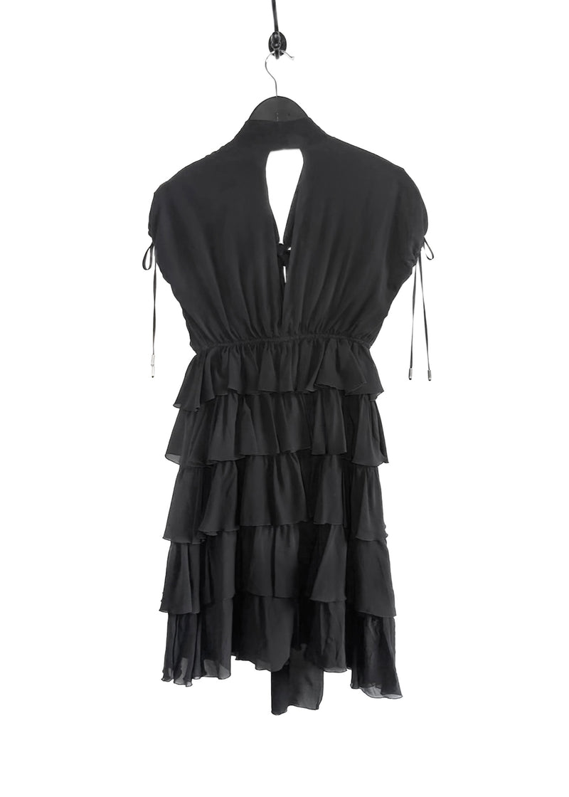 Just Cavalli Black Ruffle Mini Dress