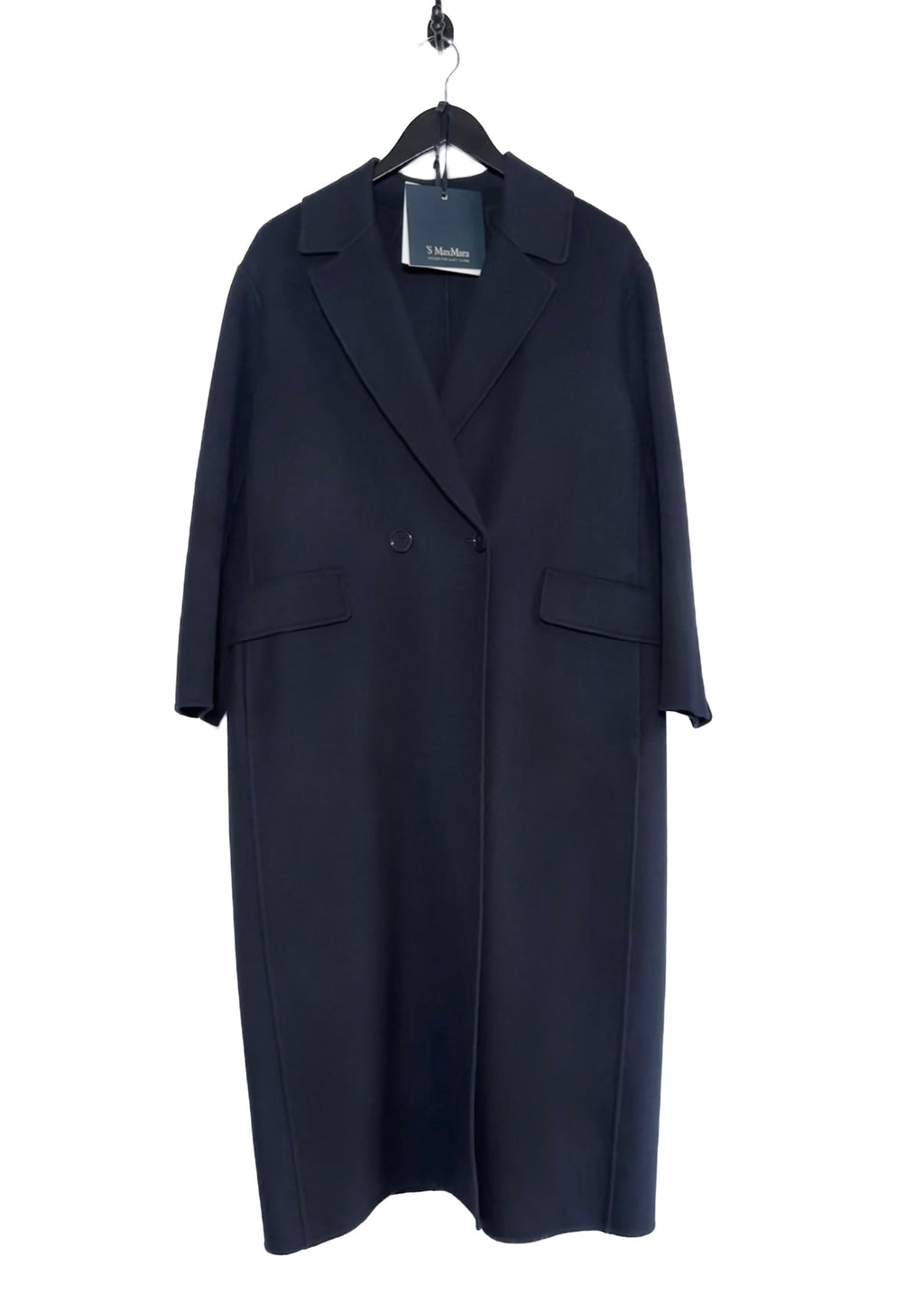 S Max Mara Navy Blue Argo Wool Coat