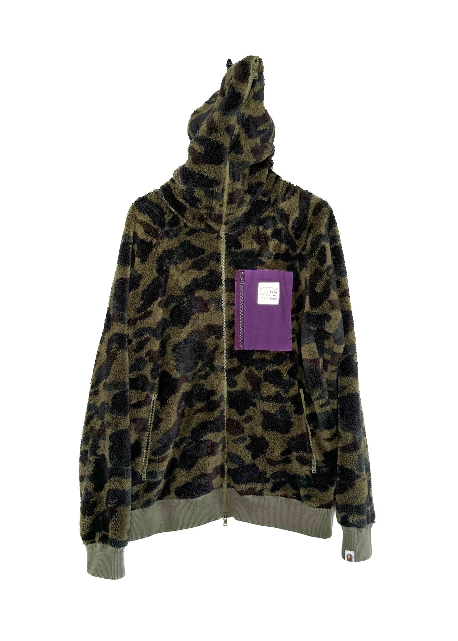 Bape Green Camo Fleece Zip-up Hoodie – Boutique LUC.S