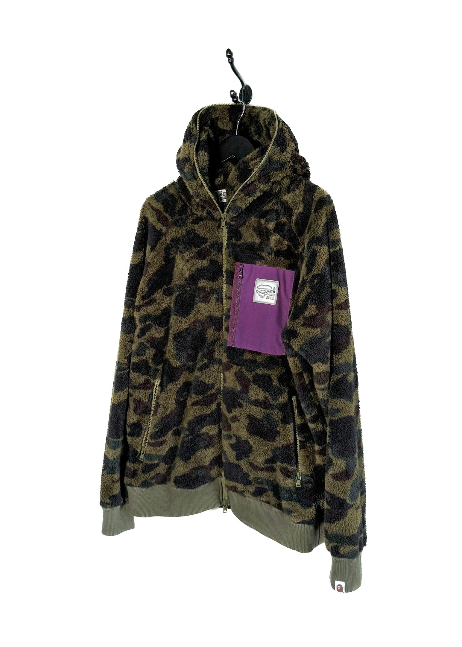 Bape camo sales zip up hoodie