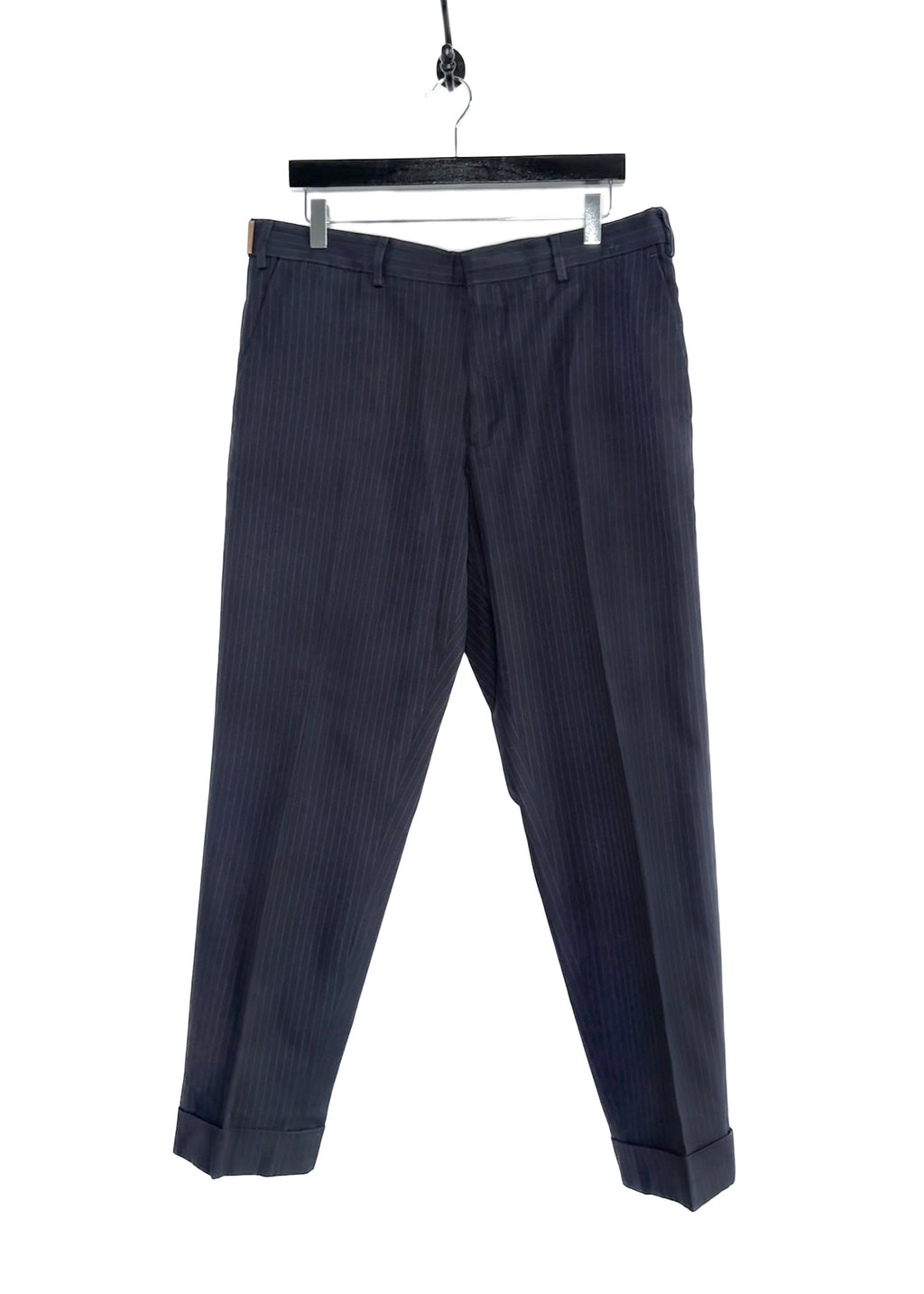Pantalon bleu marine à fines rayures Dries Van Noten