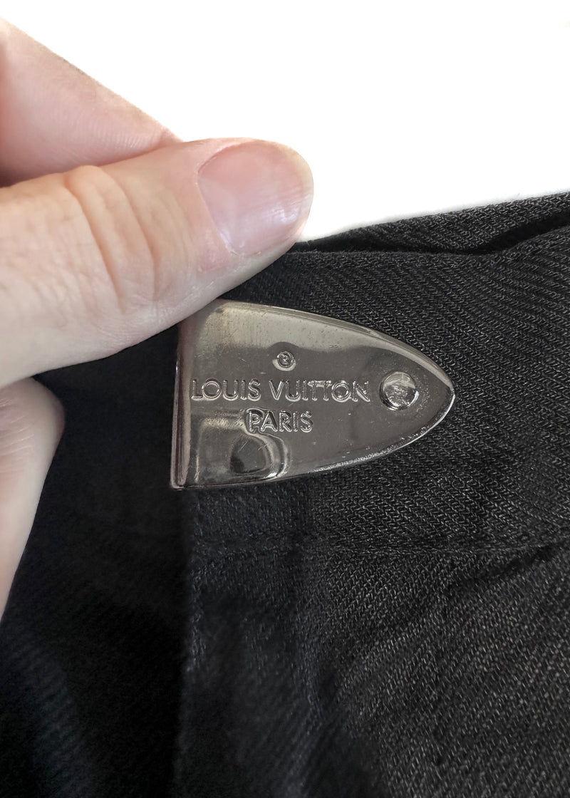Short en lin à boucle argentée noire Louis Vuitton