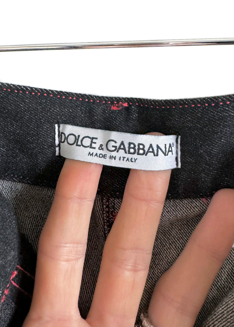 Denim vintage Dolce & Gabbana Cool Wool avec accent de coutures roses