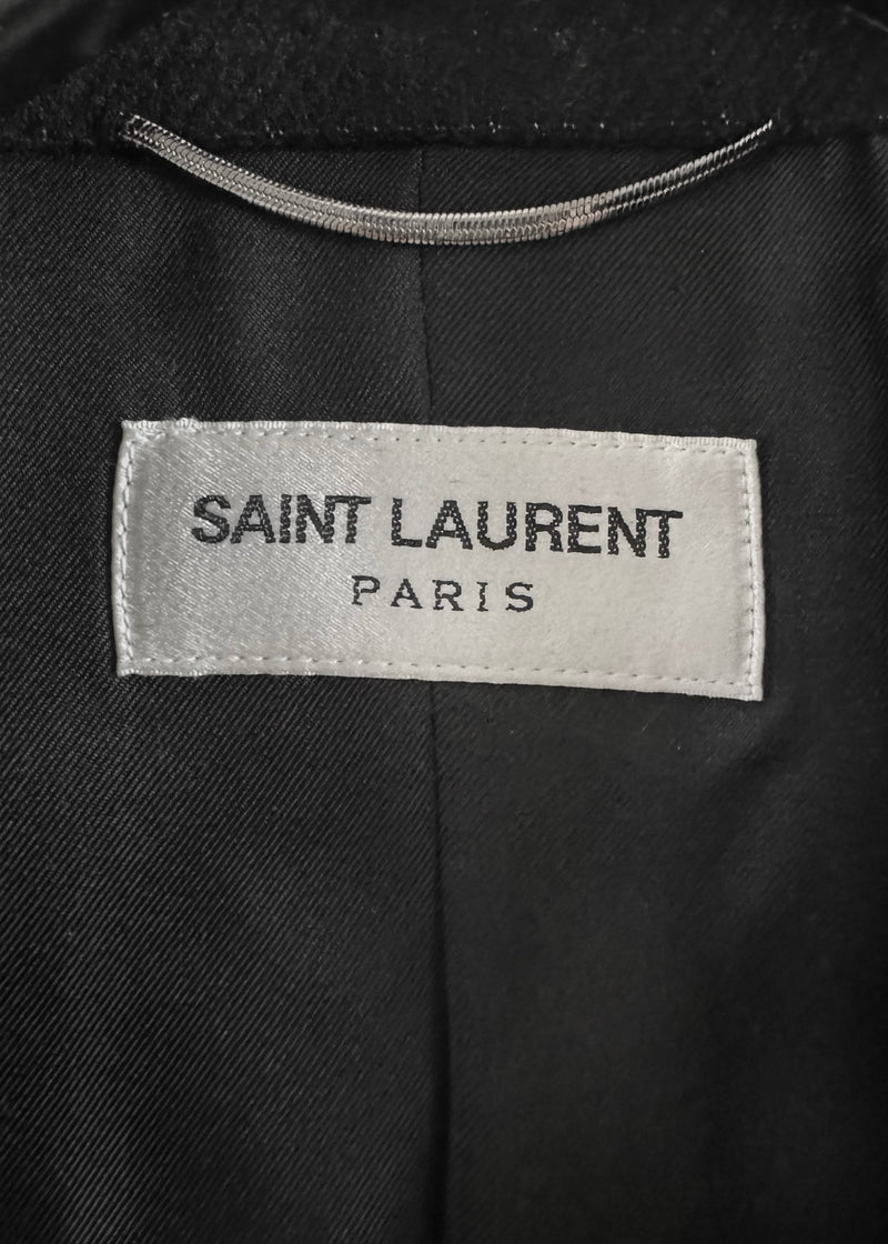 Blazer en laine mouchetée noire﻿ Saint Laurent 2015