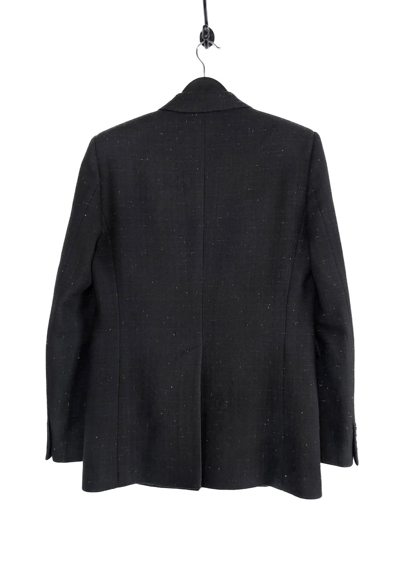 Blazer en laine mouchetée noire﻿ Saint Laurent 2015