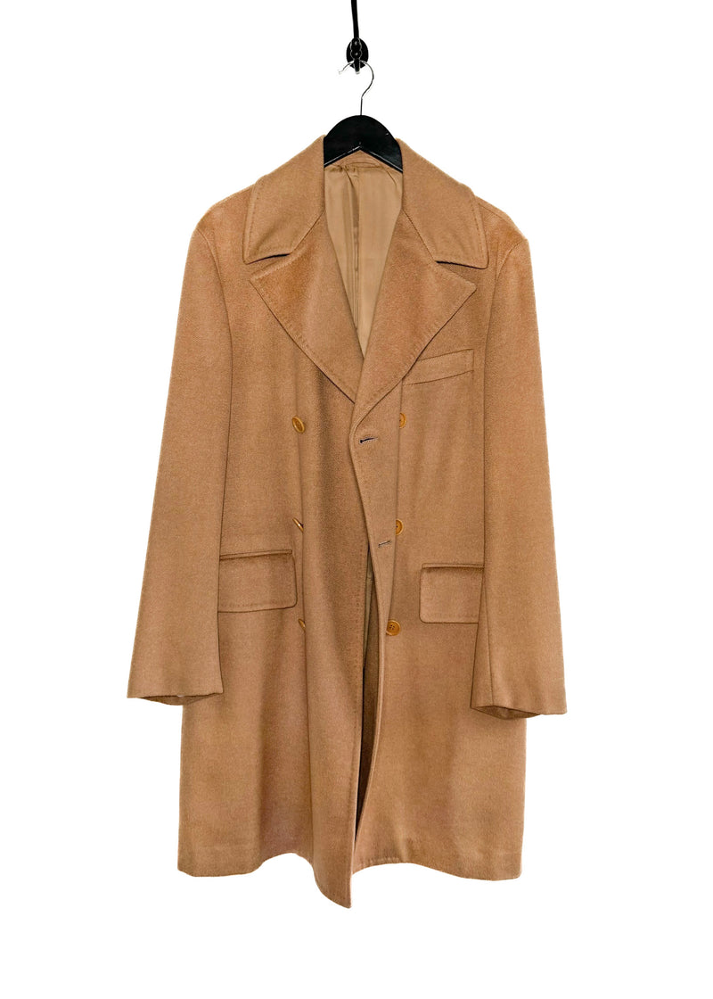 Kiton Beige Tan Cashmere Double Breasted Coat