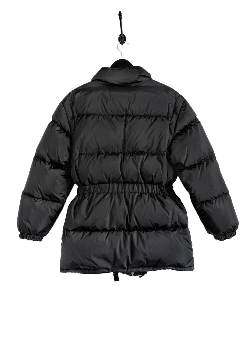 Manteau Prada 2020 Re-Nylon noir à manches amovibles