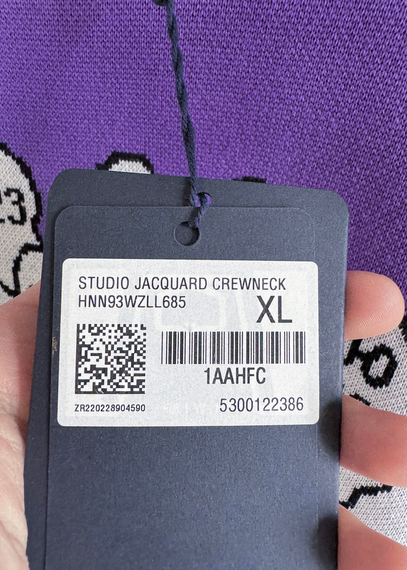 Louis Vuitton SS20 Studio Jacquard Purple Wool Sweater