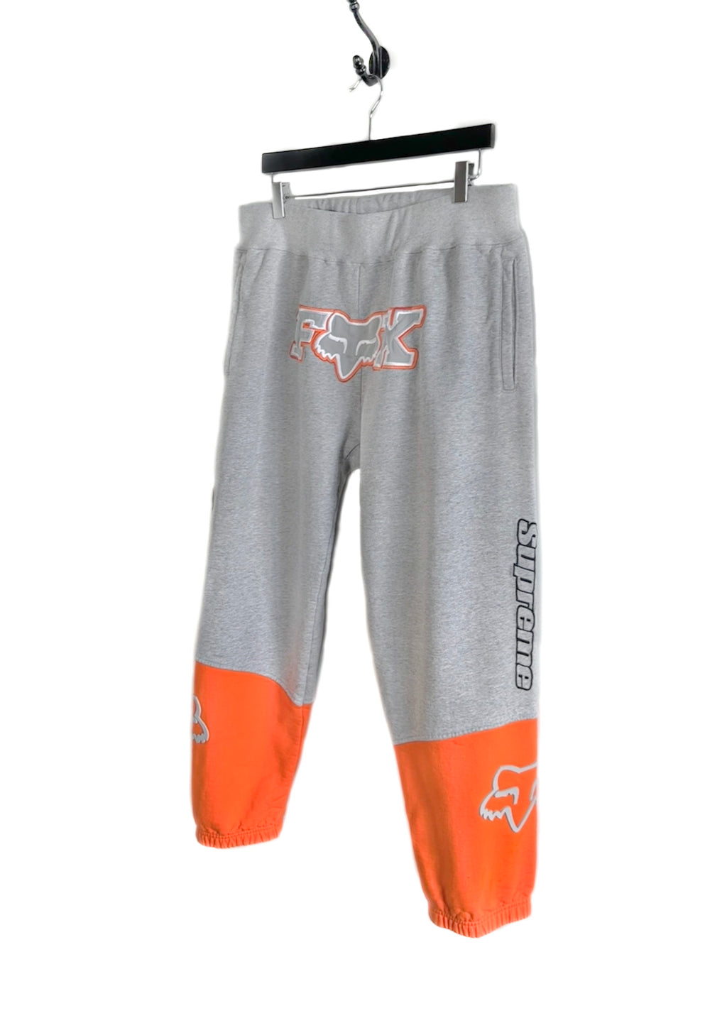 Supreme X Fox Grey Orange Logo Sweatpants