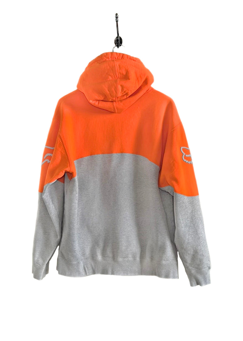 Sweat à capuche Supreme X Fox gris orange avec logo