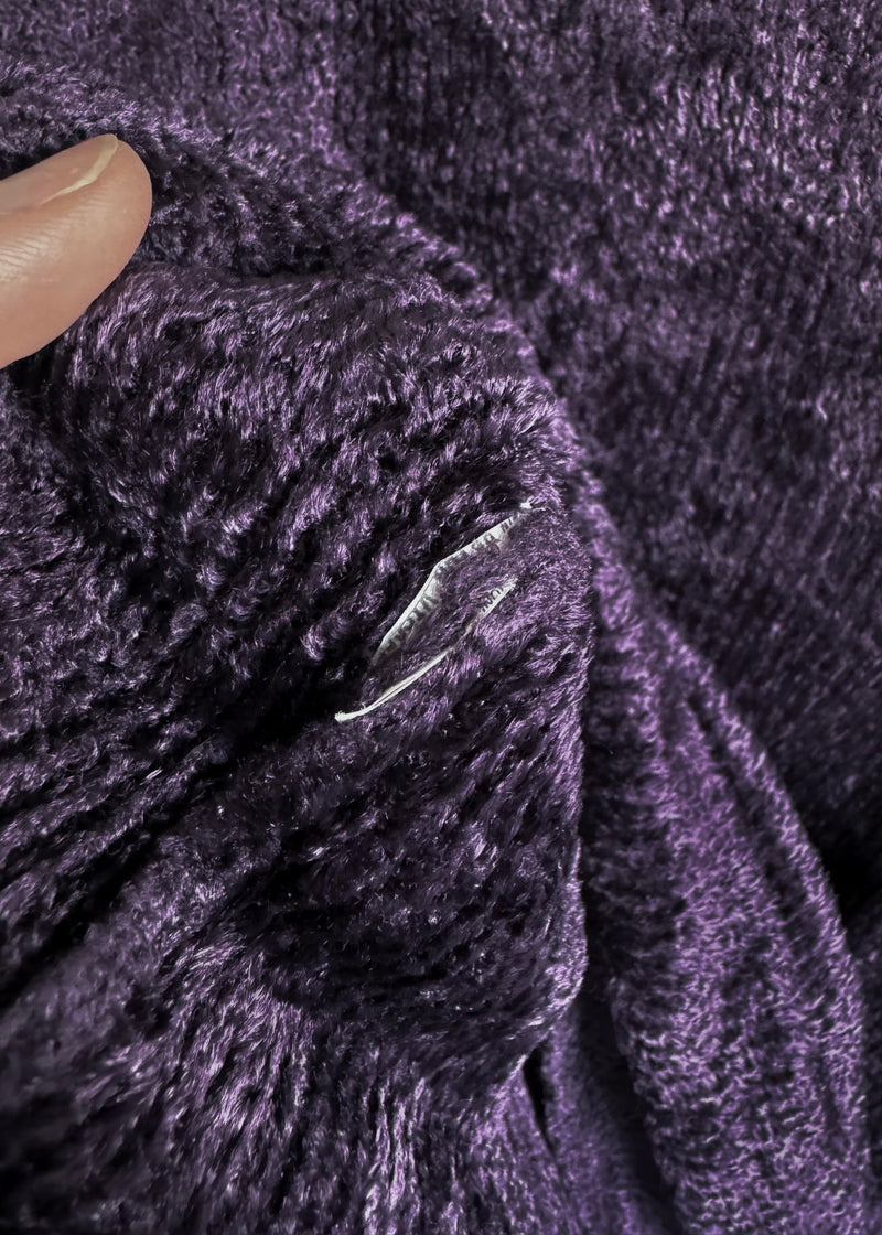 Gucci Vintage Purple Eggplant Chenille Turtleneck Sweater