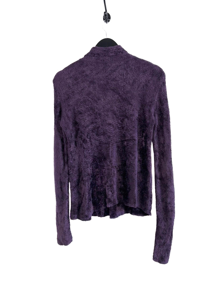 Gucci Vintage Purple Eggplant Chenille Turtleneck Sweater