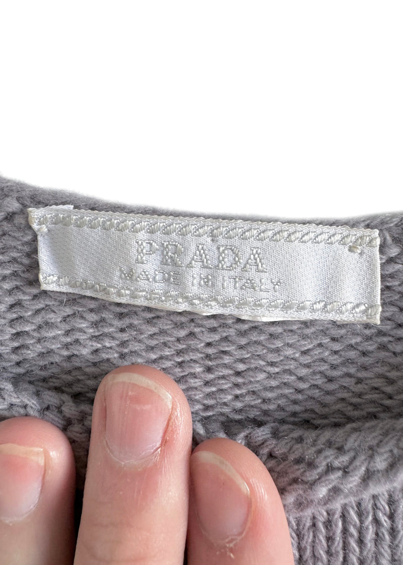 Prada Vintage Lilac Side Zip Knit Cashmere Blend Sweater