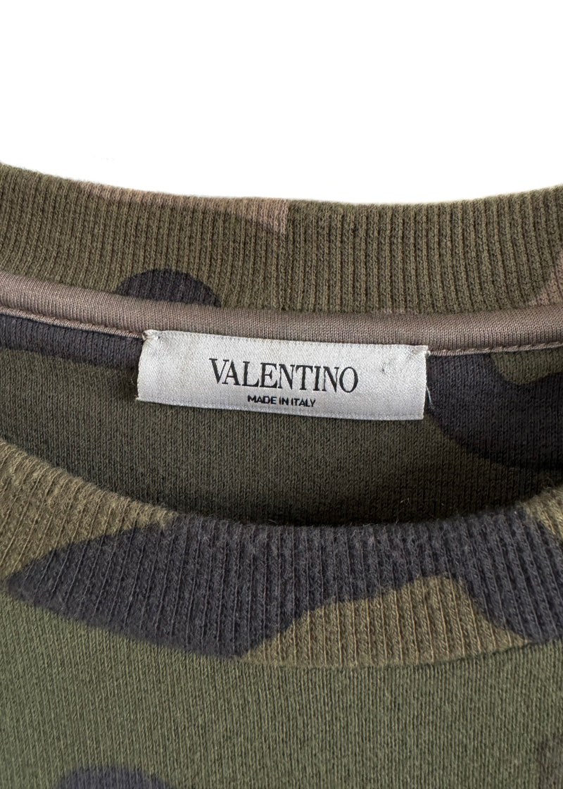 Valentino Green Camouflage Sweatshirt