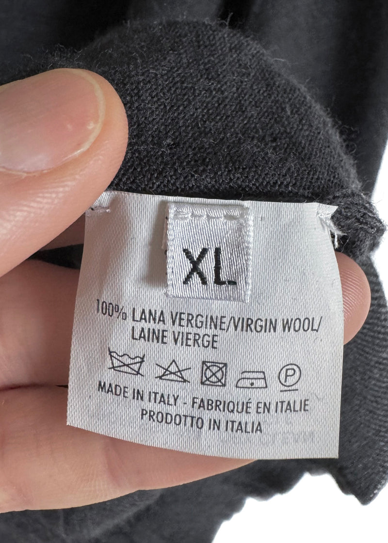 Yves Saint-Laurent Charcoal V-neck Wool Sweater
