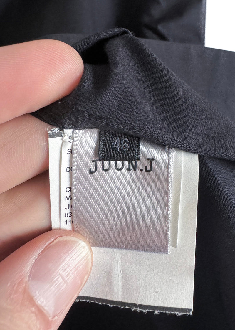 Juun.J Black Zippered Detail Button Down Shirt