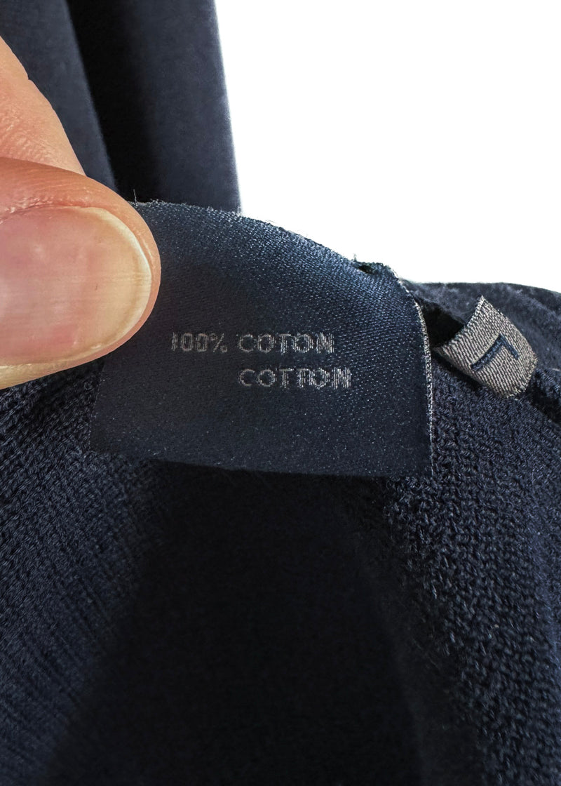Cardigan blazer croisé en tricot de coton bleu marine Lanvin