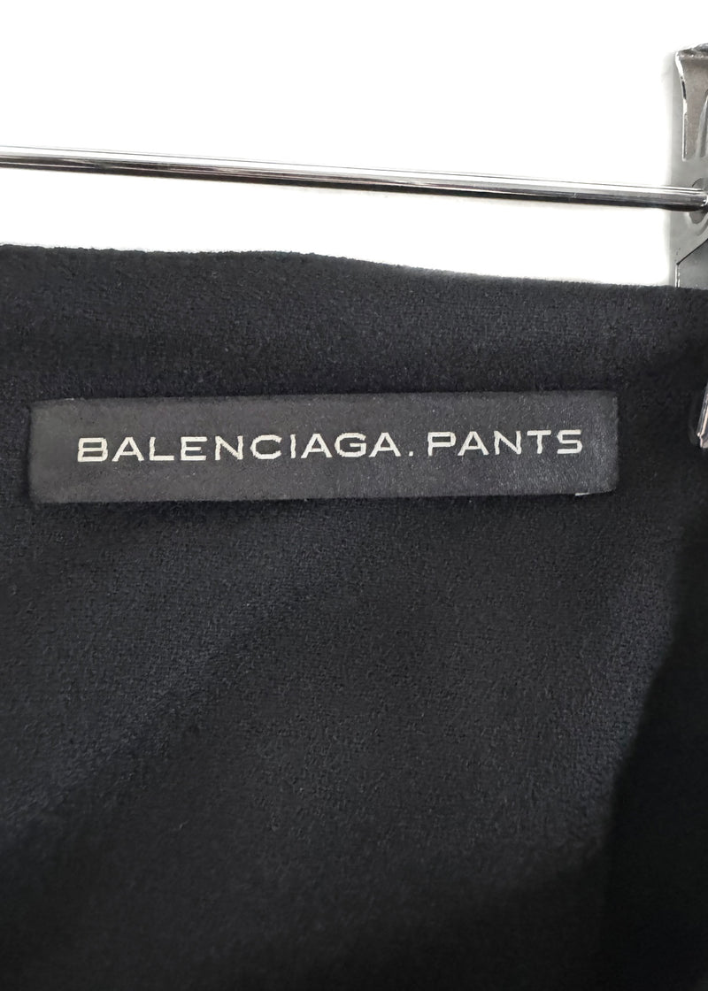 Balenciaga Black Crepe Straps Ankle Zip Harem Trousers