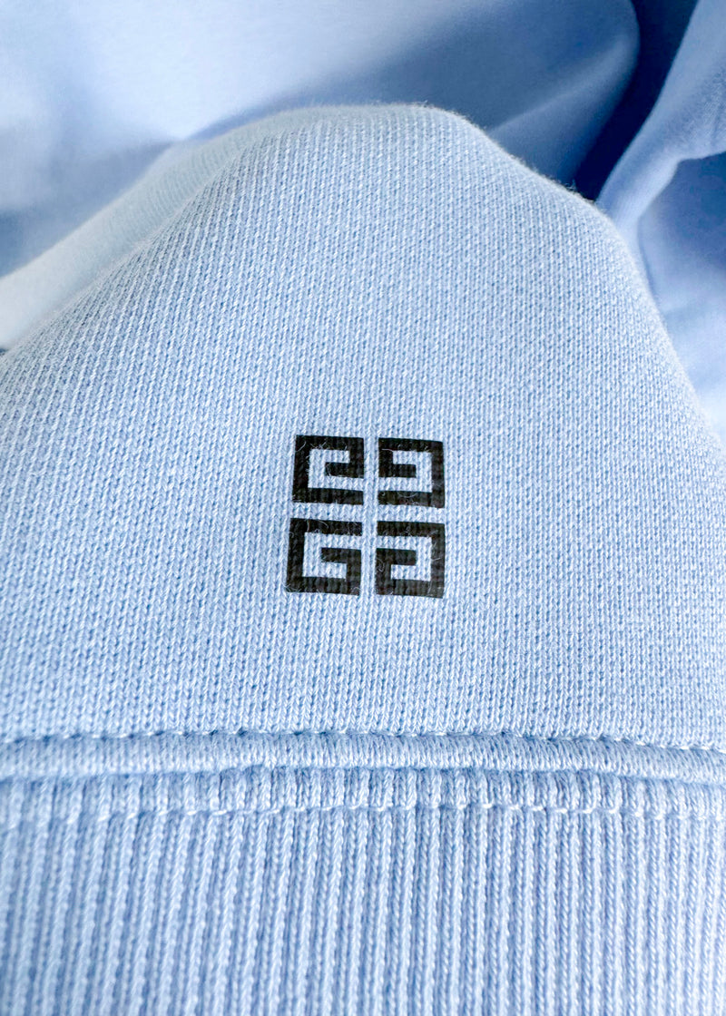 Sweat à capuche avec logo imprimé aigle bleu pâle Givenchy