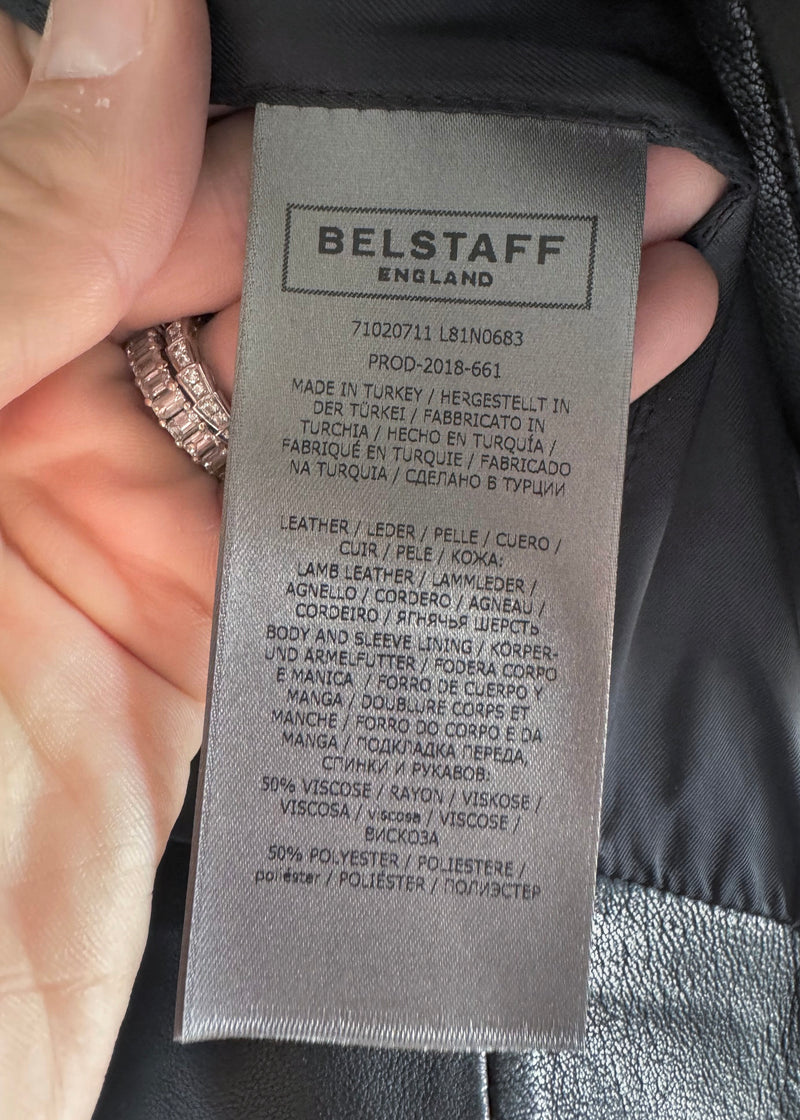 Manteau de motard Belstaff Fenway en cuir d'agneau noir