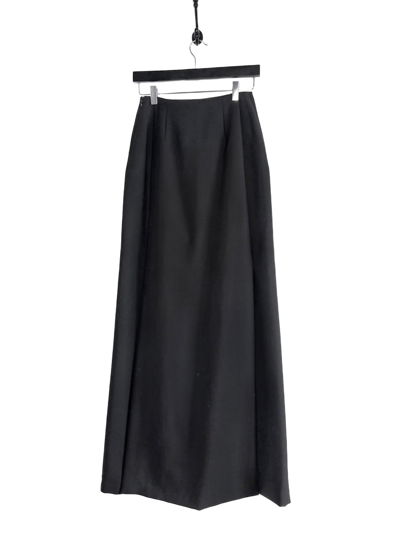 Valentino Black Wool Mohair Maxi Skirt