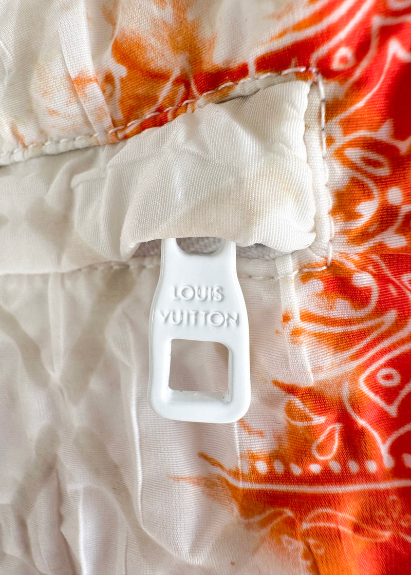 Short de survêtement monogramme bandana rouge orange Louis Vuitton