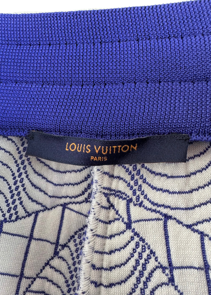 Louis Vuitton 2022 Blue Graphic Print Damier Jogger Short