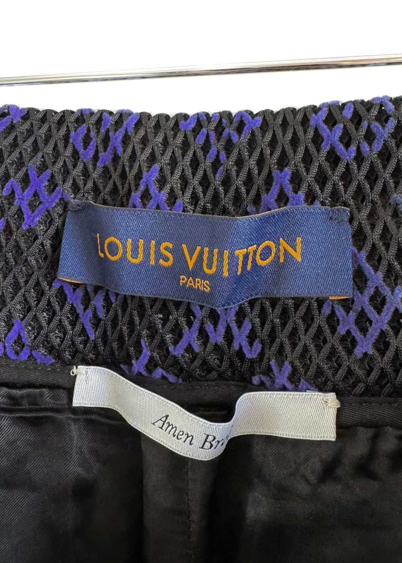 Louis Vuitton Black Monogram Multicolor Mesh Shorts