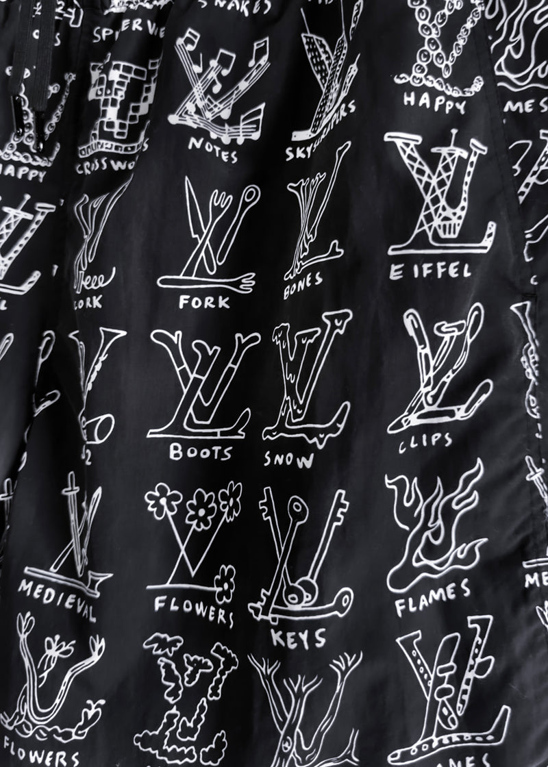 Short de bain avec logo multi monogramme noir Louis Vuitton