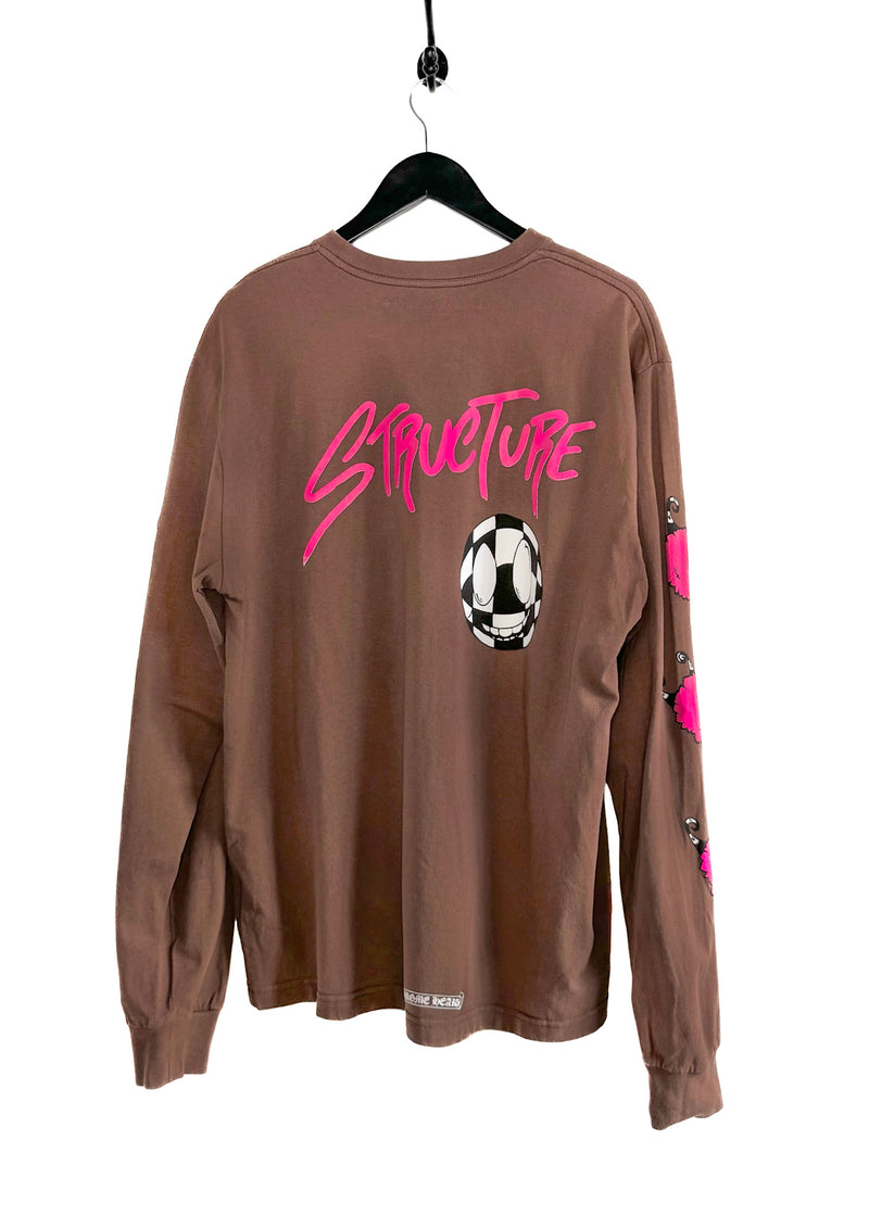 Chrome Hearts Structure Brown Pink Long Sleeves T-shirt