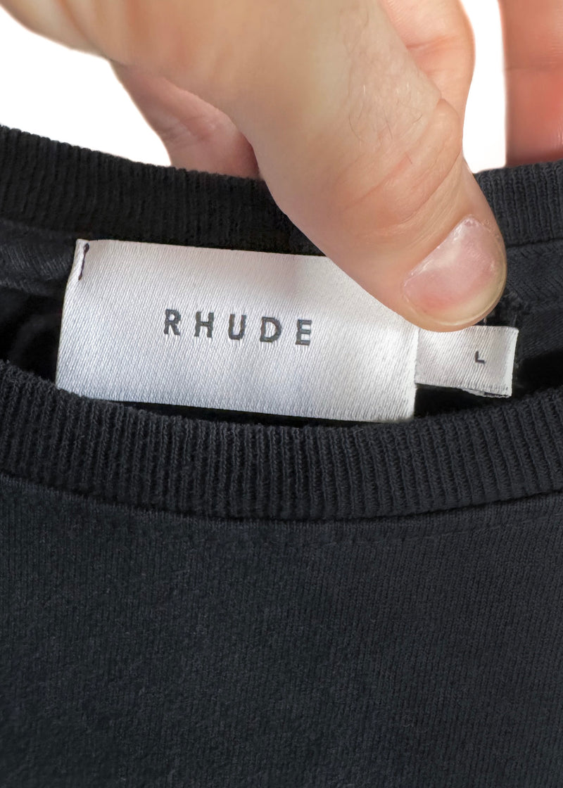 Rhude  Black New Money Logo Print Oversized T-shirt