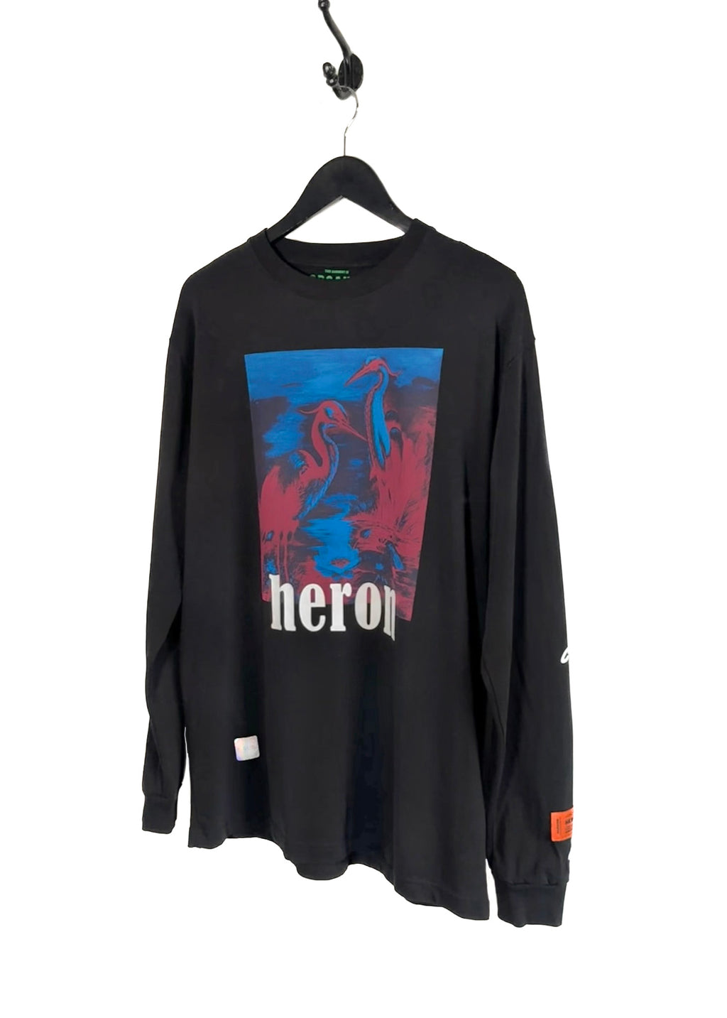 T-shirt manches longues imprimé noir Heron Preston