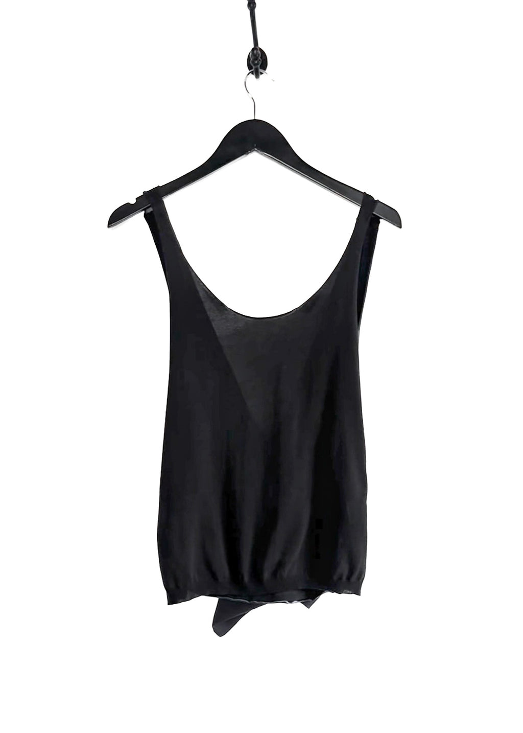 Lanvin SS06 Black Jersey Plunged Back Structured Tank Top