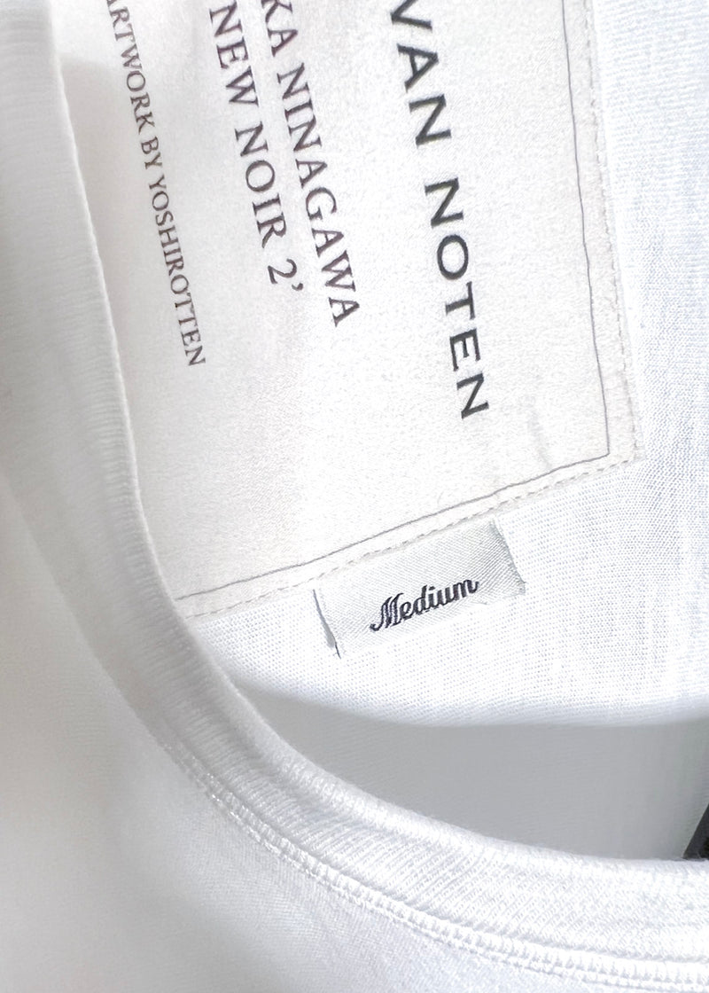 T-shirt blanc appliqué "New Noir 2" Dries Van Noten X Mika Ninagawa