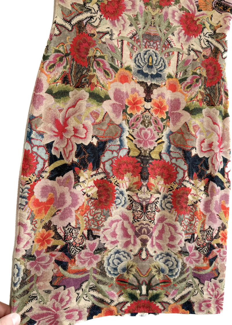Alexander McQueen Butterflies Floral Print Stretch Mini Dress