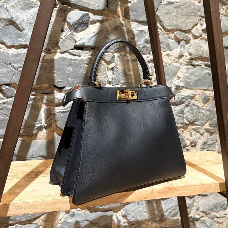 Fendi 2020 Black Calf Medium Peekaboo I See You Bag