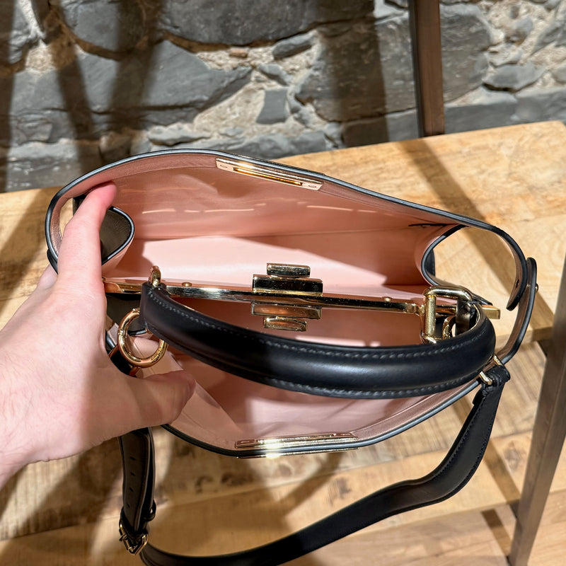 Fendi 2020 Black Calf Medium Peekaboo I See You Bag