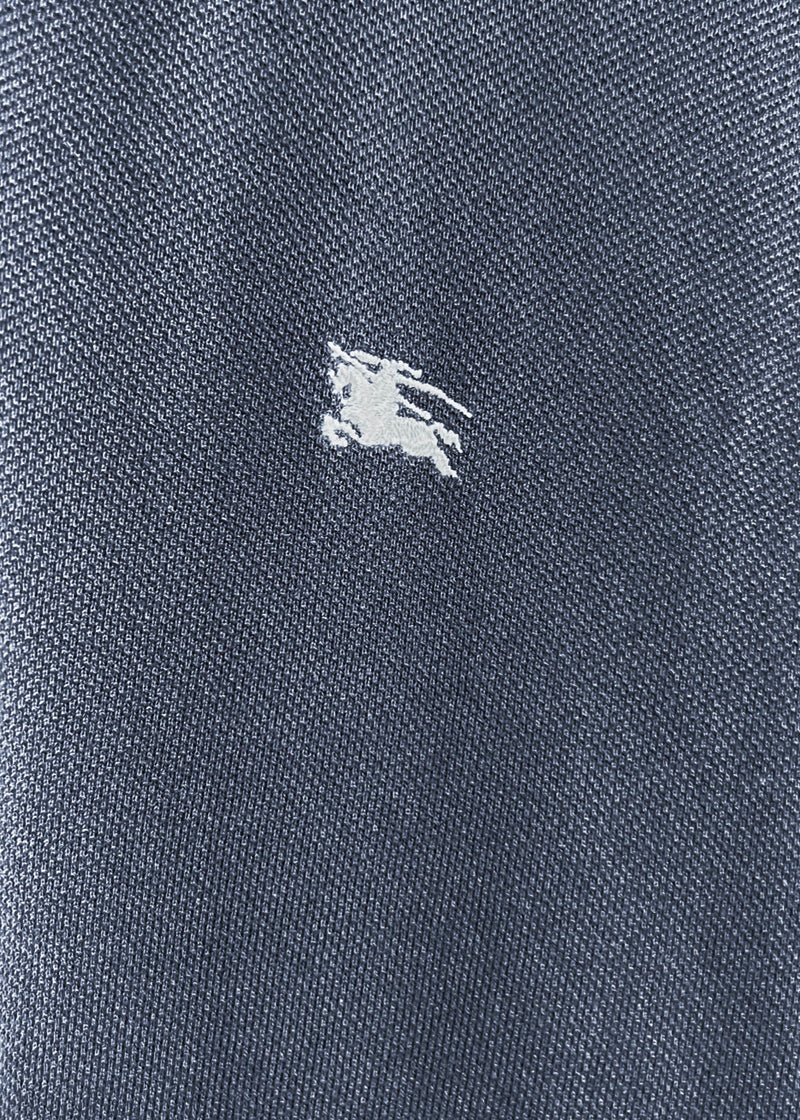 Polo en coton piqué gris Burberry