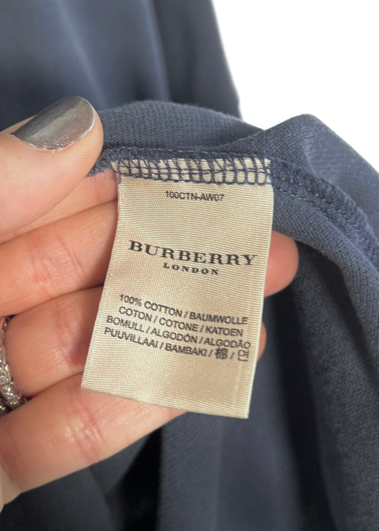 Burberry Grey Piqué Cotton Polo