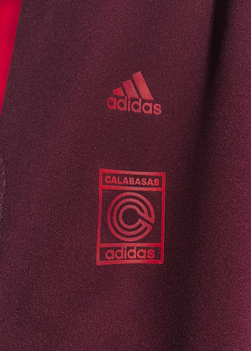 Adidas Burgundy Calabasas Logo Striped Track Pants