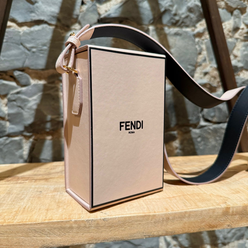 Fendi 2021 Runway Pink Vertical Box Logo Crossbody Bag