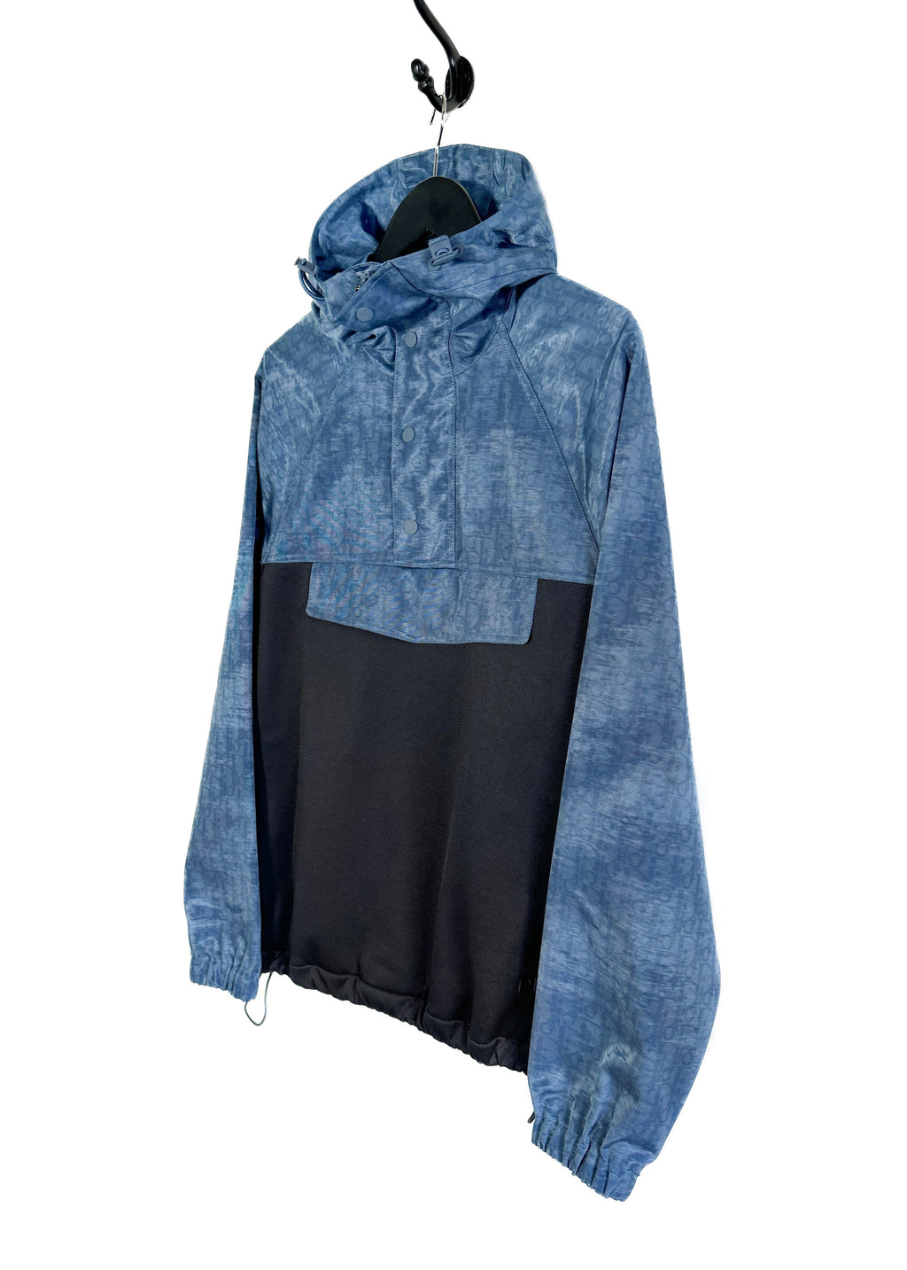 Dior Blue Oblique Black Technical Hooded Anorak Jacket