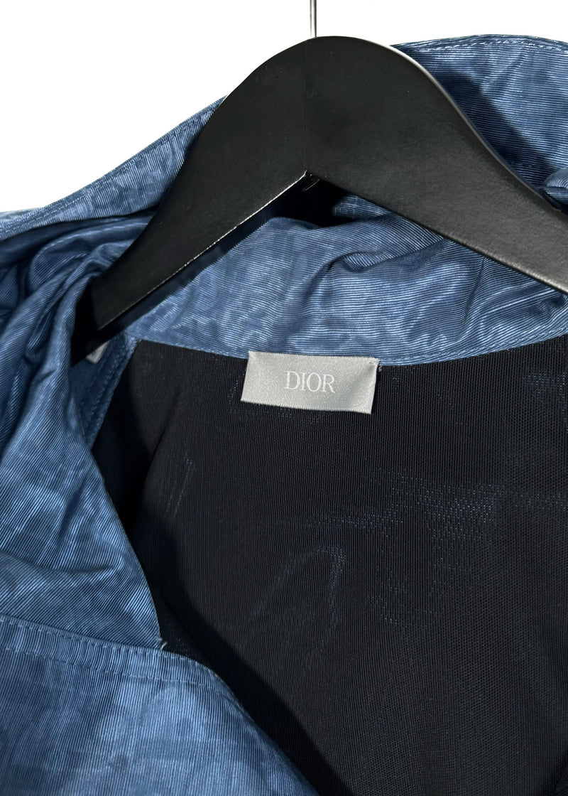 Manteau anorak technique à capuche noire Oblique bleu Dior