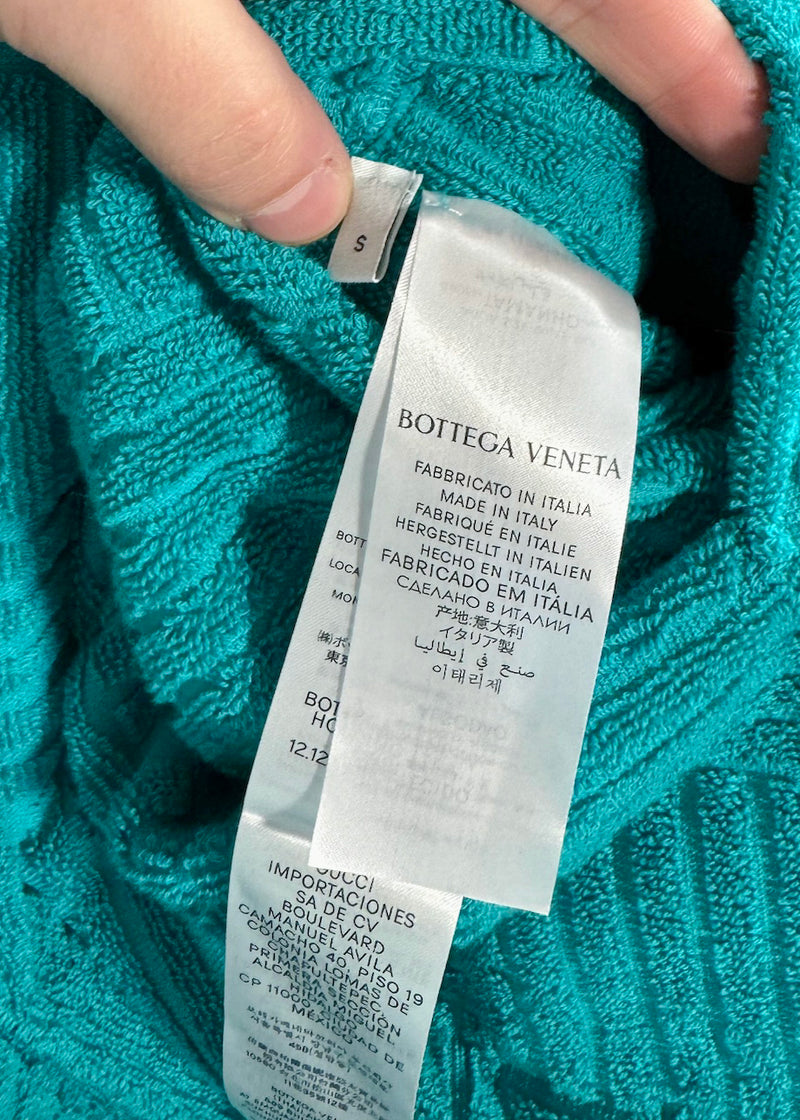 Robe turquoise en tissu éponge Bottega Veneta Pool Intrecciato