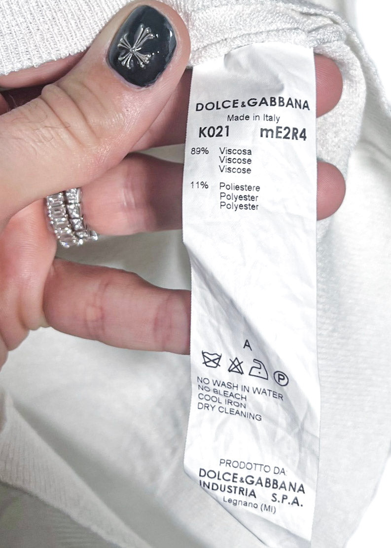 Tricot blanc avec détail de laçage﻿ Dolce & Gabbana