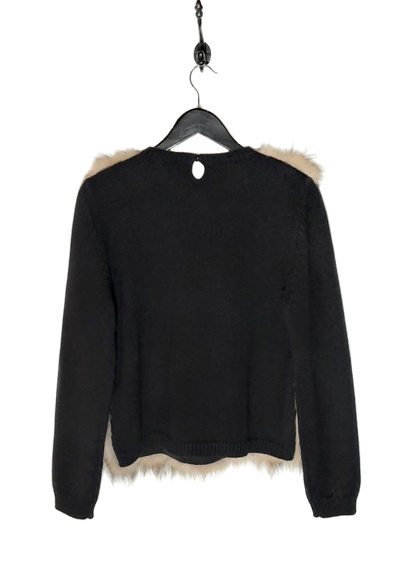 Tom Ford Fox Rabbit Fur Appliqué Cashmere Knit Sweater