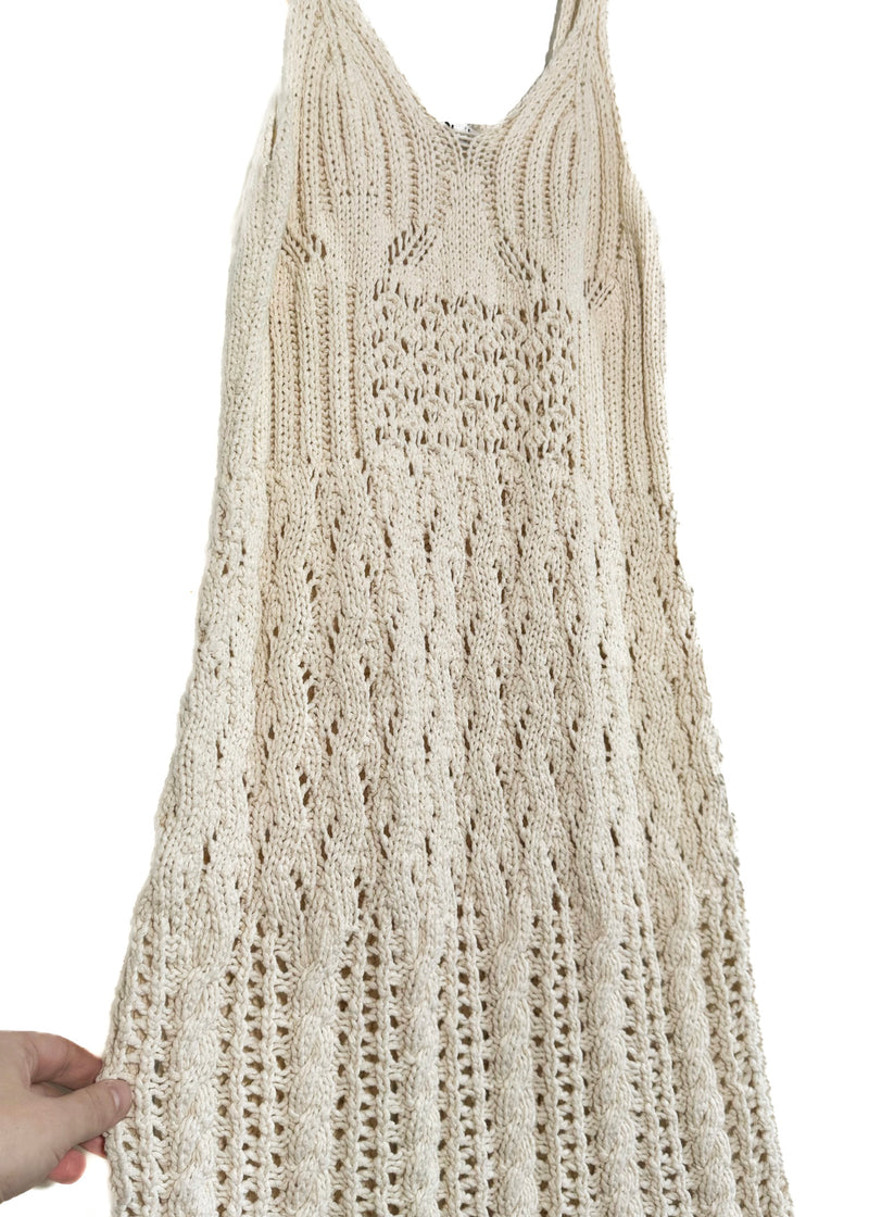 Acne Studios Beige Kamillo Crochet Tank Mini Dress