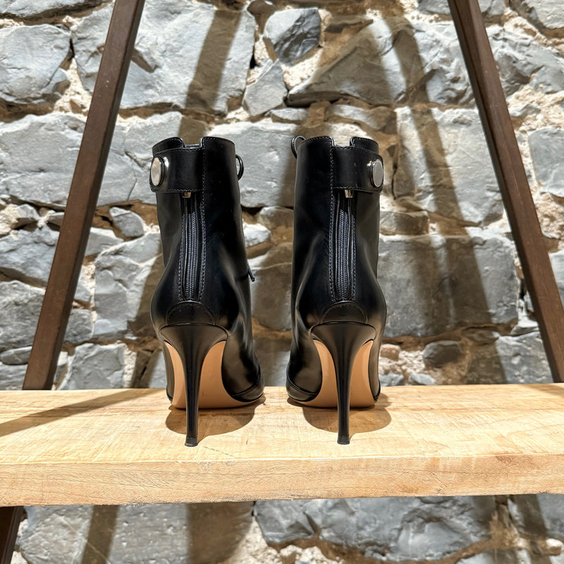 Bottines à lacets en cuir noir Gianvito Rossi