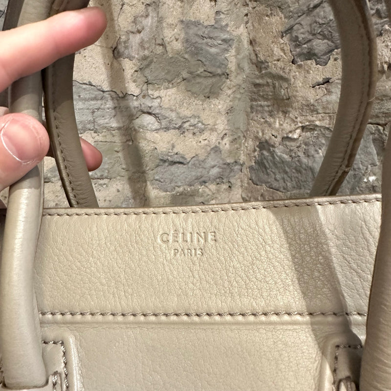 Céline Taupe Medium Phantom Luggage Smooth Leather Handbag